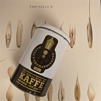 hvid-brun-rund-kaffedåse-metal-guldtekst-retro-dåse-kaffe-the-handlernes-landsforening